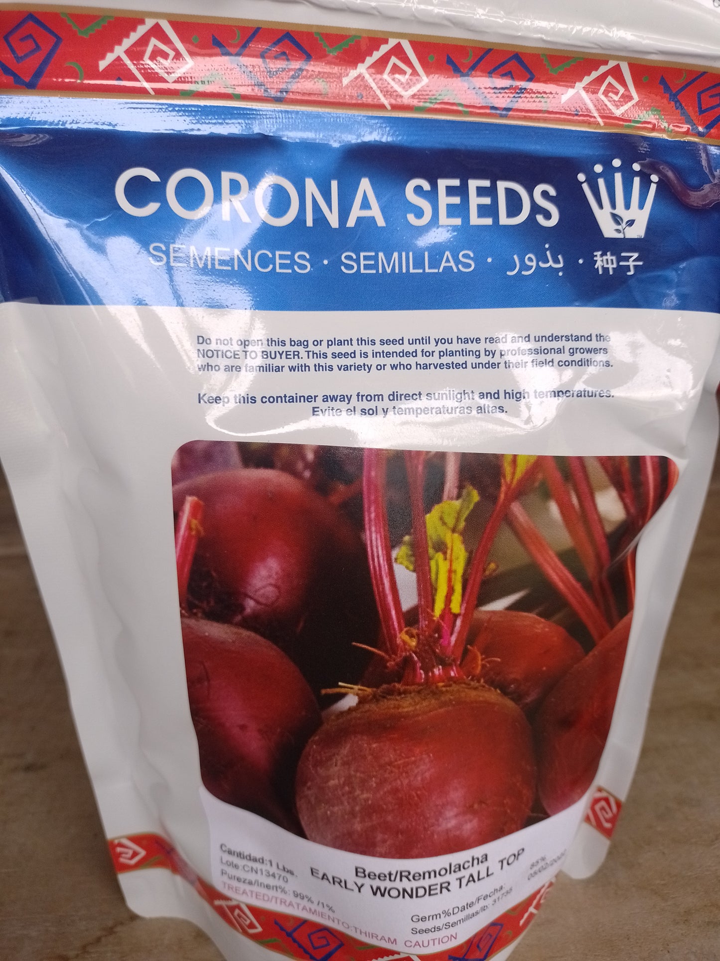 Semilla Remolacha Early Wonder Tall Top 1 LB Marca Corona