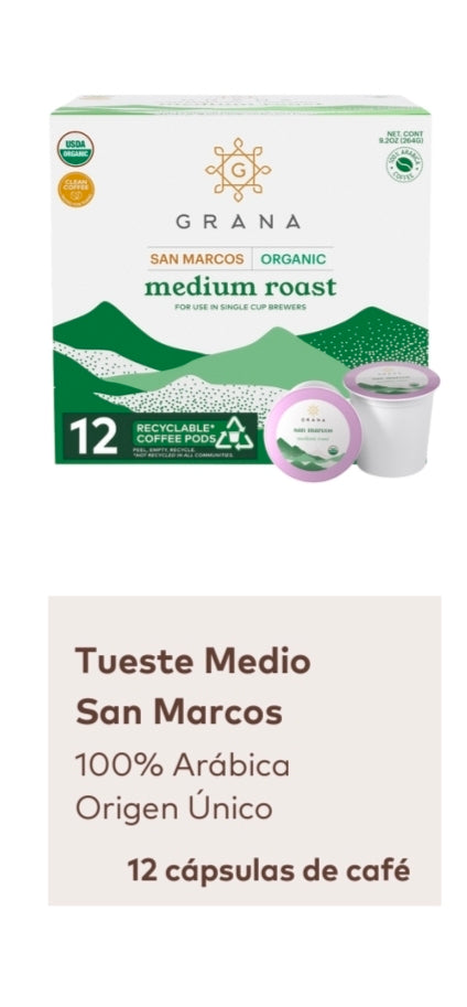 Cápsulas Keurig La Grana Orgánico Guatemala | Tueste Medio y Oscuro | 100% Arábica