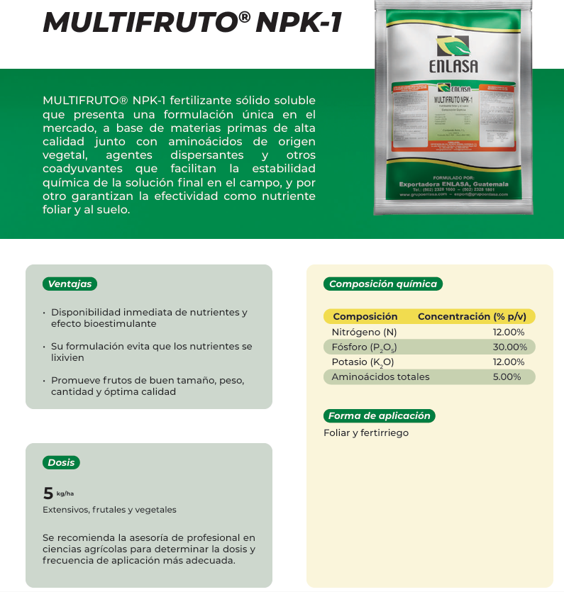 Multifruto ENLASA NPK-1