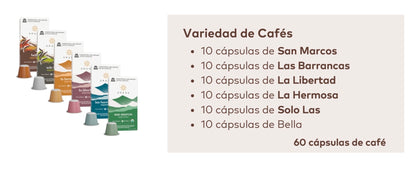 Cápsulas Cafe La Grana Variety Pack para Maquinas Nespresso. 60 Capsulas