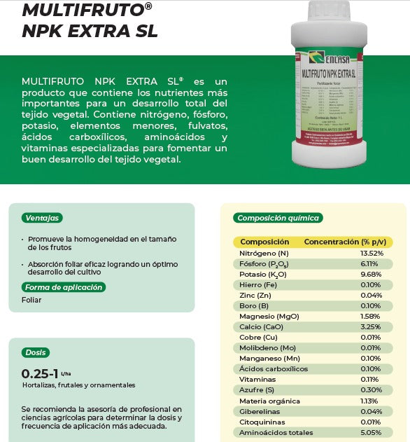 Multifruto ENLASA NPK Extra SL